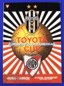 1996 European/South American Cup final in Tokyo, Juventus v River Plate match programme; good. (1)