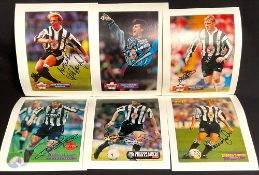 Autographed Magazine prints mounted on card - Newcastle United Players Robert Lee, Philippe