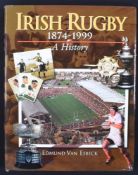 Multi-Signed History of Irish Rugby Volume: The large, detailed volume by Edmund van Esbeck from
