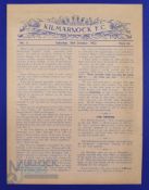 1952/53 Kilmarnock v Morton Div. 'B' league match programme 4 pages 18 October 1952; good. (1)