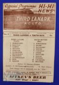 1951/52 Third Lanark v Raith Rovers Div. 'A' match programme, 15 March 1952 at Cathkin Park;