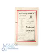 Rare 1924 Gloucestershire v NZ All Blacks Rugby Programme: With broken/ragged punch holes from