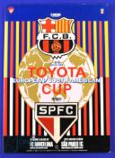 1992 European/South American Cup final in Tokyo, Barcelona v Sau Paulo match programme; good (1)