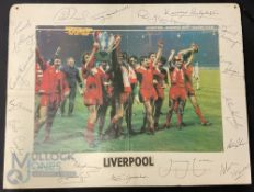 Liverpool FC Print autographed by 18 of the European Cup winner's team to include Bob Paisley,