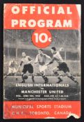 1950 Tour match programme English Internationals (including Matthews & Lofthouse) v Manchester Utd