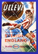 1965 Sweden v England international match programme 16 May 1965 at Gothenburg; fair/good. (1)