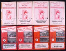 Shrewsbury Town away match programmes v Bournemouth 1951/52 (ph, poor), 1952/53, 1953/54, 1954/55,