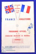 1955 France v England international match programme at the Stade de Colombes 15 May 1955; slight