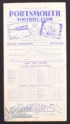 1949/50 Portsmouth (champions) v Bolton Wanderers Div. 1 match programme, fold out type, 24