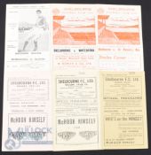 Selection of Shelbourne home match programmes 1942/43 Shamrock Rovers (neat tape to spine), 1948/