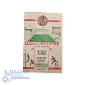1953/54 Sunderland v Manchester Utd Div. 1 match programme 27 February 1954 at Roker Park; slight
