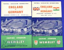 1953 England v Hungary international match programme 25 November 1953 at Wembley (score 3-6);
