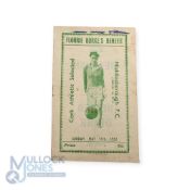 1951/52 Cork Athletic Select XI v Middlesbrough Benefit match programme 11 May 1952; writing top