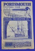 Pre-War 1936/1937 Portsmouth v Bolton Wanderers match programme 28 November 1936 at Fratton Park;