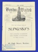 1946/47 Midland League match programme Boston Utd v Shrewsbury Town 22 March 1947; fair/good. (1)