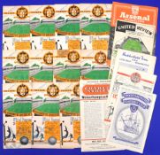 1954/55 Wolverhampton Wanderers complete league season match programmes homes (21) and aways (20) (