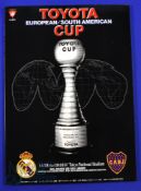 2000 European/South American Cup final in Tokyo, Real Madrid v Boca Juniors match programme;