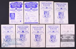 Shrewsbury Town away match programmes v Queens Park Rangers 1952/53 (FAC), 1952/53, 1953/54 (FAC),