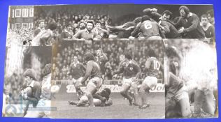 1979 Wales v Ireland Huge Press Photo Rugby Action Blowups (7): All from that game, b/w photos of