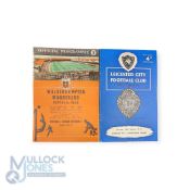 1957/58 Manchester Utd away match programmes v Leicester City (24 August), Wolves (champions) (28