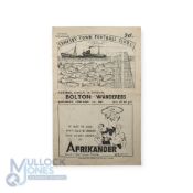 1946/47 Grimsby Town v Bolton Wanderers Div. 1 match programme at Blundell Park 1st February 1947;