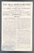 1945-46 Aston Villa v Swansea Town 8th September 1945 football programme, light vertical pocket fold