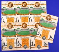 1954/55 Wolverhampton Wanderers home reserves programmes to include Blackpool, Liverpool, Bury (