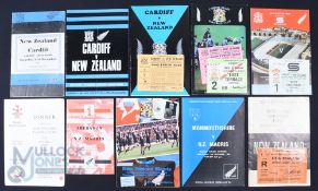 1953-1989 NZ in Wales Rugby Programmes etc (15): v Cardiff 1953, 72, 78 w/tkt, 80 (2 tkts) and v