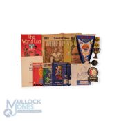 World Cup Programmes and football Collectables: to include England Spain 1982 pennant, Mexico 1978