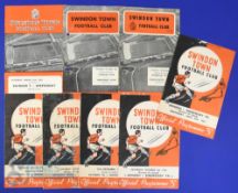 Shrewsbury Town away match programmes v Swindon Town 1951, 52, 1952/53, 1953/54 Xmas Day, 1954/55,