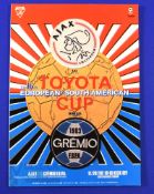 1995 European/South American Cup final in Tokyo, Ajax v Gremio FBPA match programme; good. (1)