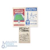 1957/58 Manchester Utd away match programmes v Blackpool (9 September), Burnley (15 March),