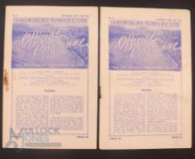 1950/51 Shrewsbury Town Div. 3 (N) home match programmes v Hartlepool Utd (no staple, rust mark) (23