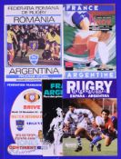 1982/92 Argentina in Europe Rugby Programmes (5): Some scarce stuff here: v Romania, Spain,