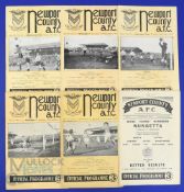 Shrewsbury Town away match programmes v Newport County 1951/52, 1952/53, 1953/54, 1954/1955, 1955/56
