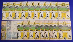 1947/48 Wolverhampton Wanderers complete season home match programmes to include Grimsby Town,