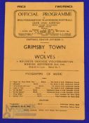 1946/47 1946/47 Wolverhampton Wanderers v Grimsby Town Div. 1 match programme, 4 page, 23