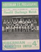 1955/56 Hibernian v Manchester Utd friendly match programme 19 September 1955; fair/good. (1)