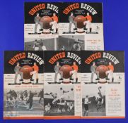 1951/52 Manchester Utd (champions) home programmes v Huddersfield Town, Liverpool, Middlesbrough,