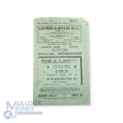 1947 Shamrock Rovers v Everton friendly match programme 4 pages, top has uneven edge, team