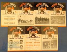 1954/55 Manchester Utd home match programmes v Spurs, Portsmouth, Preston NE, Arsenal, Manchester