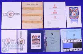 1908-2001 Cardiff Rugby Club Miscellany (6): Heavily taped but fully legible large stiff folded