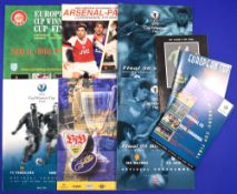 Selection of European Cup Winners Cup finals to include programmes 1992 AS Monaco v Werder Bremen (