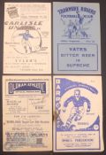 1950/51 Shrewsbury Town away match programmes v Carlisle Utd, Tranmere Rovers, Oldham Athletic,