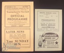 Selection of non-league cup match programmes 1951/52 Stockton v Consett (FAC, 10 November), 1955/