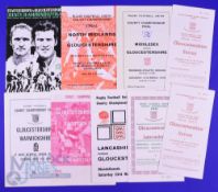 1959-79 Gloucester Rugby County Champs Final Programmes (9): Glos v Warwicks 59, Surrey (2) 1971,