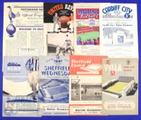 1953/54 Bolton Wanderers away match programmes at Burnley, Manchester Utd, Sheffield Utd, Aston