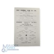 Scarce 1954/55 Bury v Manchester Utd, Manchester Cup semi/final single sheet match programme 8 March