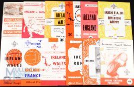 Selection of Ireland representative match programmes 1953 South Africa, 1956 Wales (Amateur), 1957