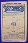 1952/53 Rangers v Celtic Scottish Cup 4th round match programme 14 March 1953; team changes, overall
